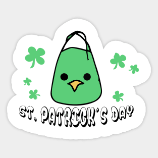 on St. Patrick’s Day bird bag Sticker